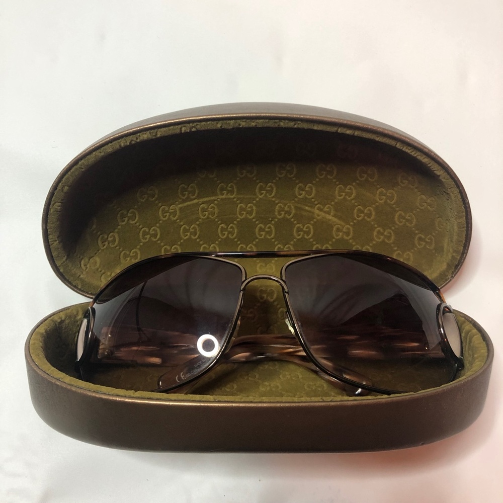 GUCCI Sunglasses GG Metal Frame Brown - Picture 13 of 14
